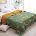 Jacquard Floral Ginkgo Leaves Reversible Coverlet — additional view