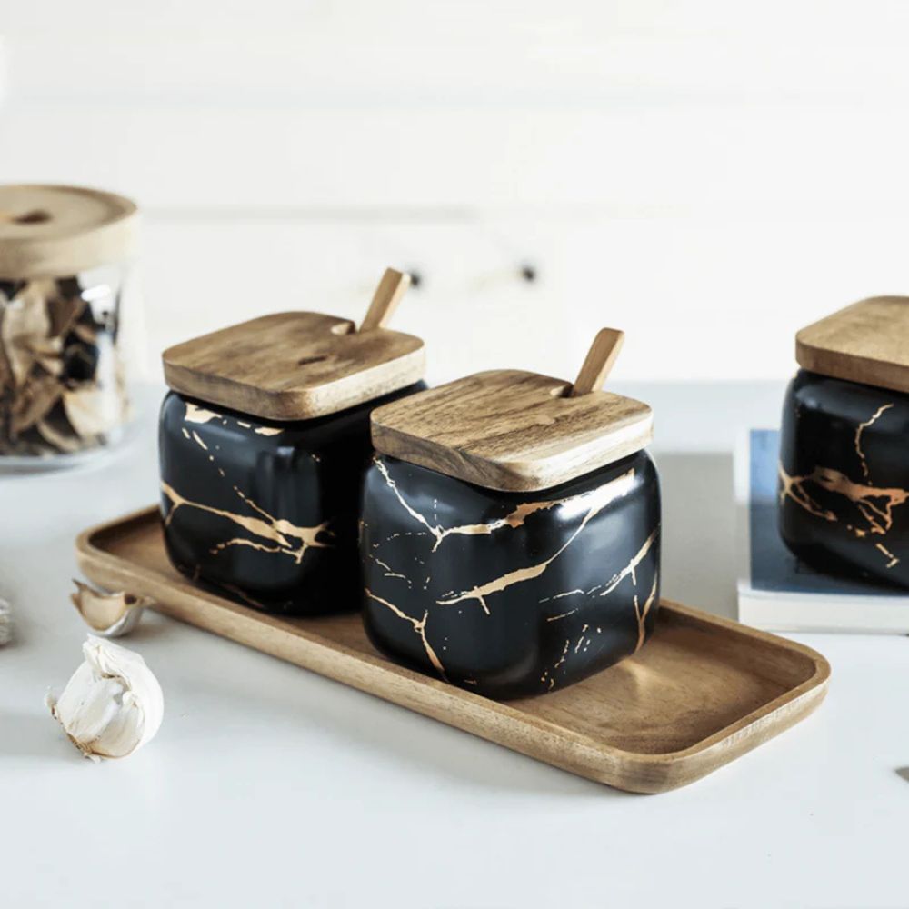 Royal Vein Porcelain Spice Jar Set — lifestyle shot