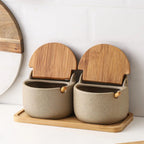 Ceramic Bamboo Spice Jar Set — main product photo