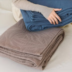 Soft Leaf Cotton Blanket — product in use