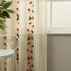 Festive Red Bell Curtains — product in use