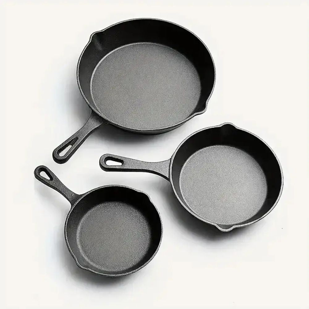Black Cast Iron Frying Pan — product detail view