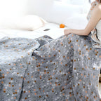 Leafy Floral Cotton Gauze Blanket — additional view