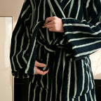 Allure Stripe Unisex Bathrobe — size and scale reference