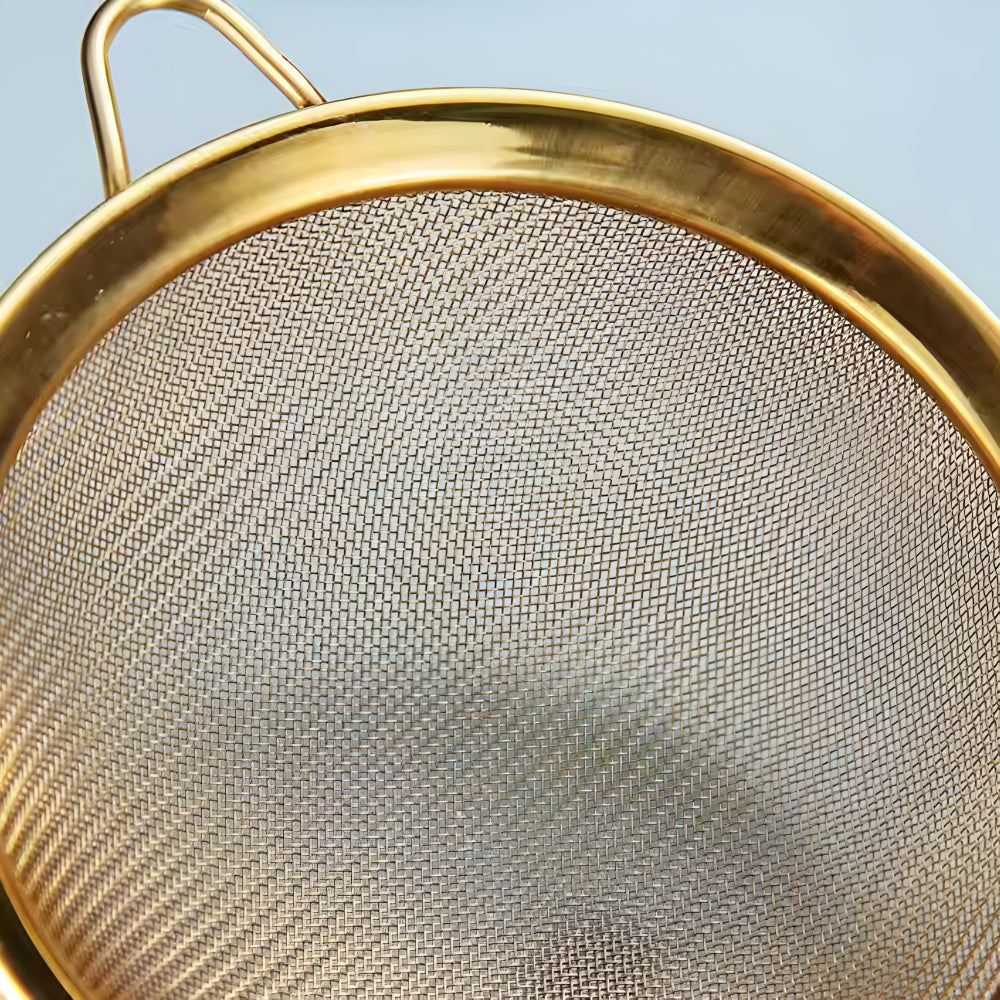 Golden Iron Fine Mesh Strainer — alternate angle view