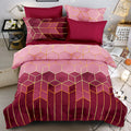 Golden Cosmo Hive | 3pcs Quilt Cover Sets — alternate angle view
