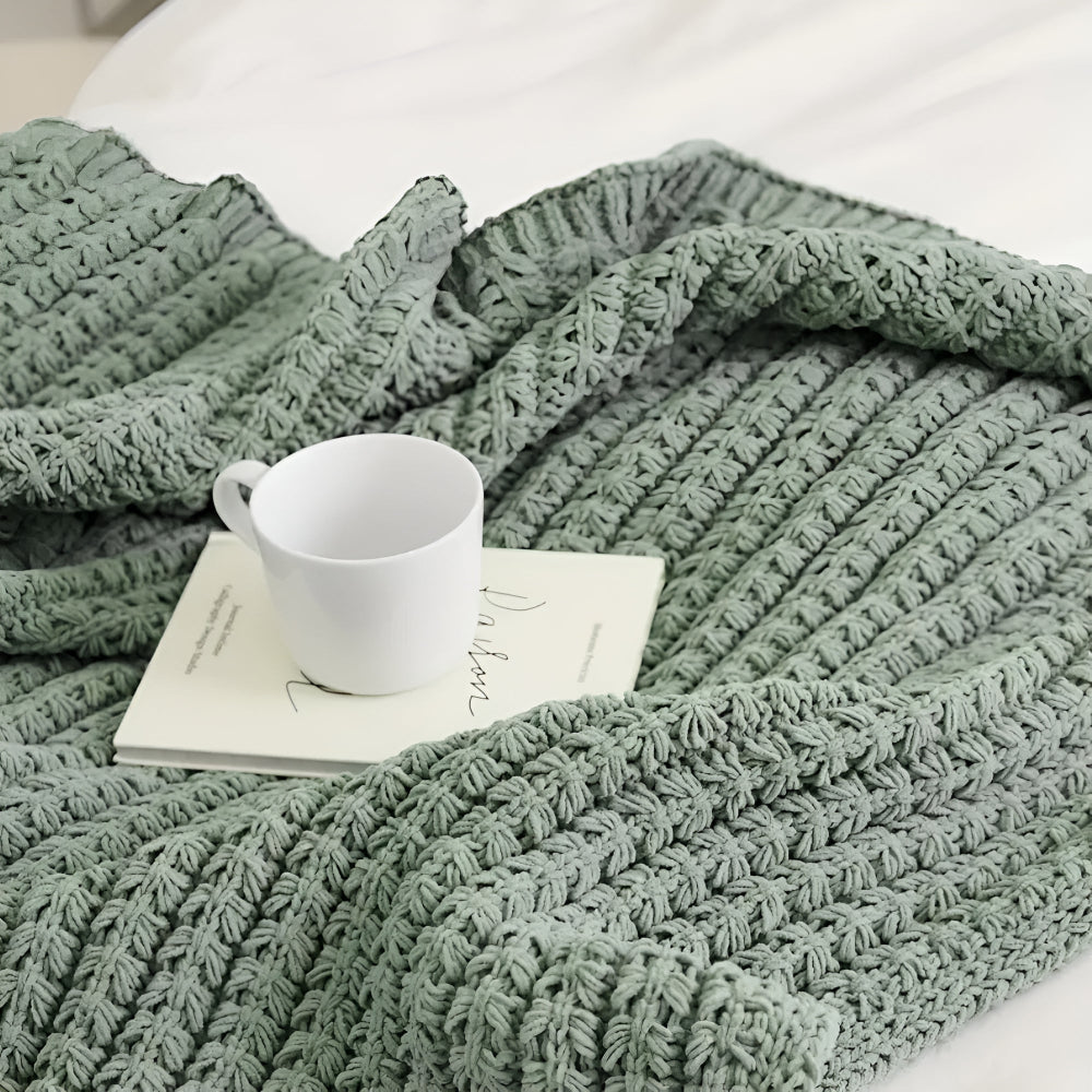 Vintage Chunky Knit Blanket — additional view