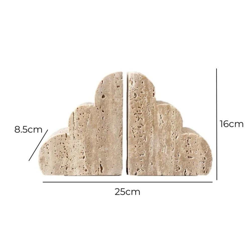 Elysian Travertine Bookends — product feature detail