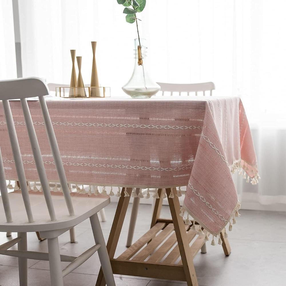 Elegant Cotton Linen Tablecloth — alternate angle view