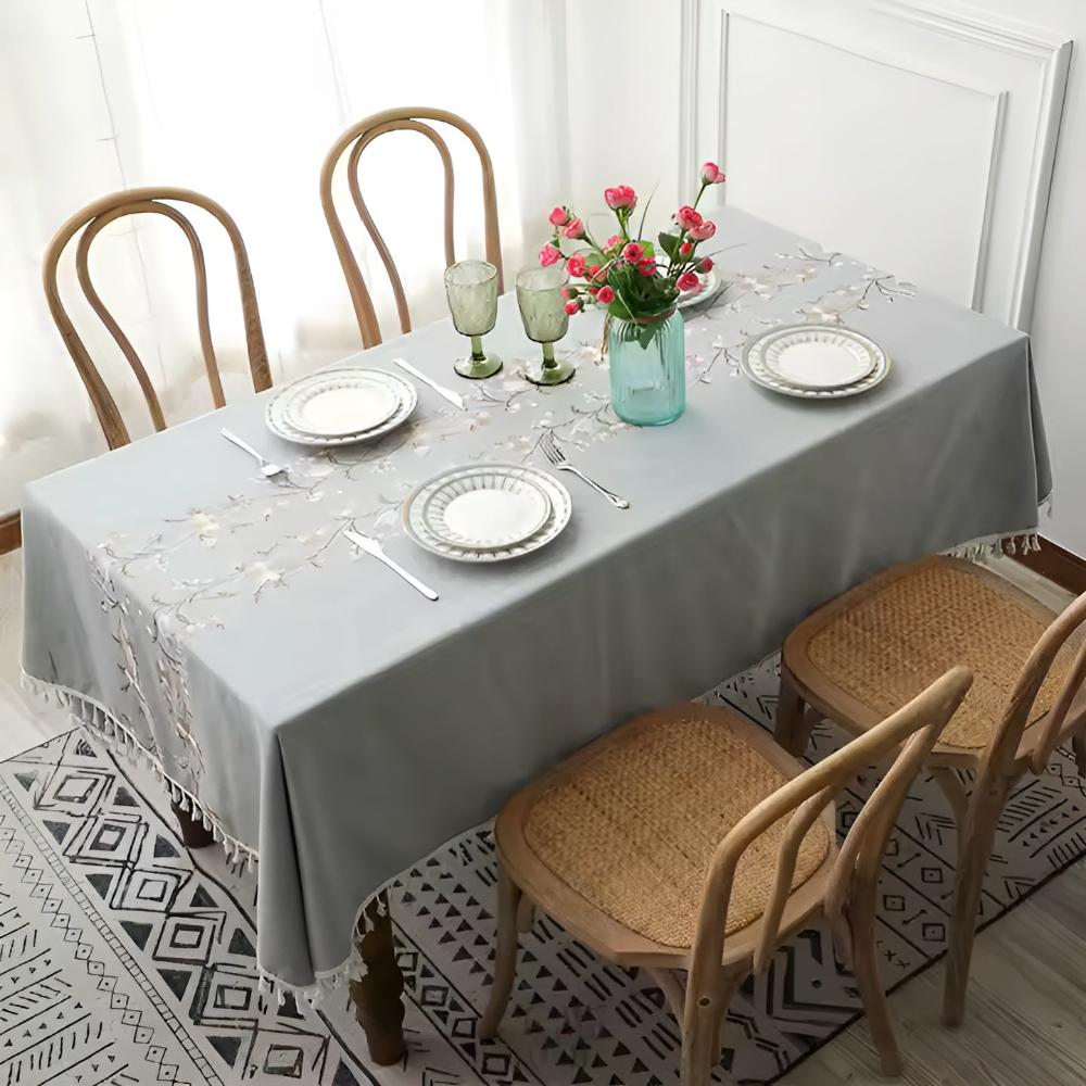 Blossom Weave Elegance Tablecloth — alternate angle view