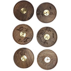 Round Wood and Copper Incense Holder — product detail view