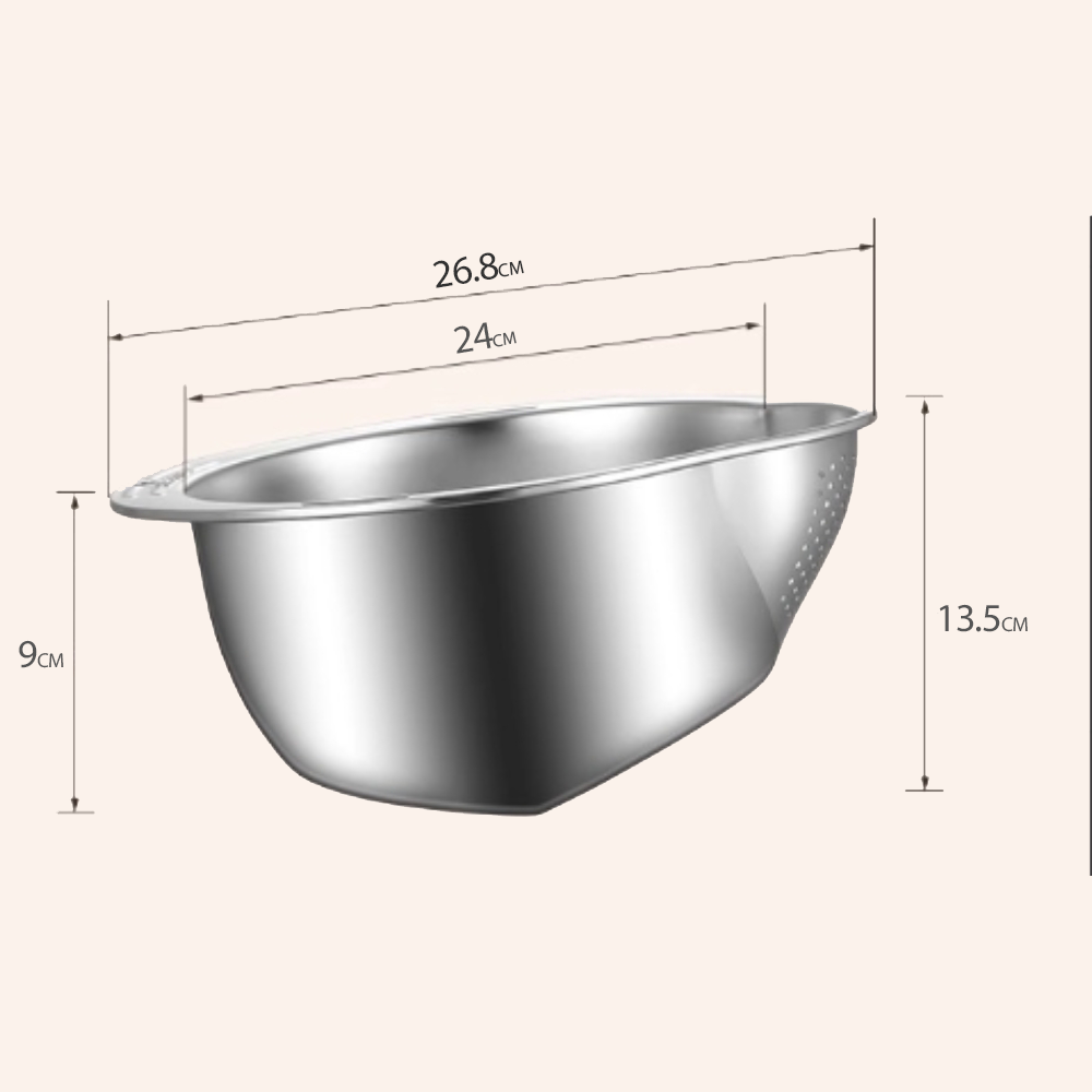 Smart Drain Food Mesh Colander — lifestyle shot