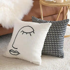 Abstract Face Artistic Cushion Cover — size and scale reference