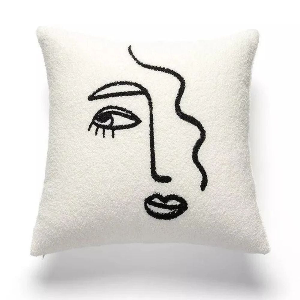 Abstract Face Artistic Cushion Cover — alternate angle view