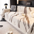 Abstract Brushstroke Chenille Sofa Cover — alternate angle view