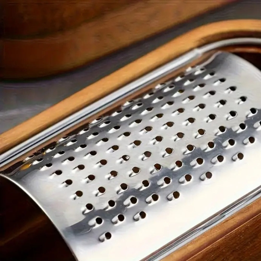 Wood Grip Cheese Grater — size and scale reference