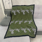 Acrylic Vintage Wild Zebra Knitted Blanket — product in use