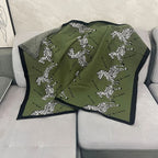 Acrylic Vintage Wild Zebra Knitted Blanket — main product photo