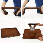 Adjustable Bamboo Clip-On Arm Tray Table — lifestyle shot