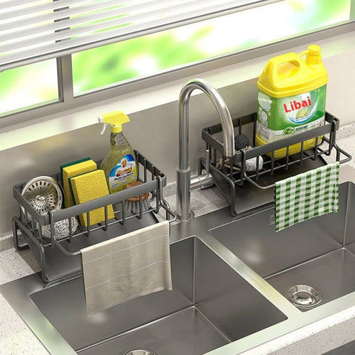 All-in-One Sponge Soap Cloth Self-Draining Rack — product detail view