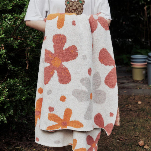 Alvian Floral Soft Knit Throw Blanket — product detail view