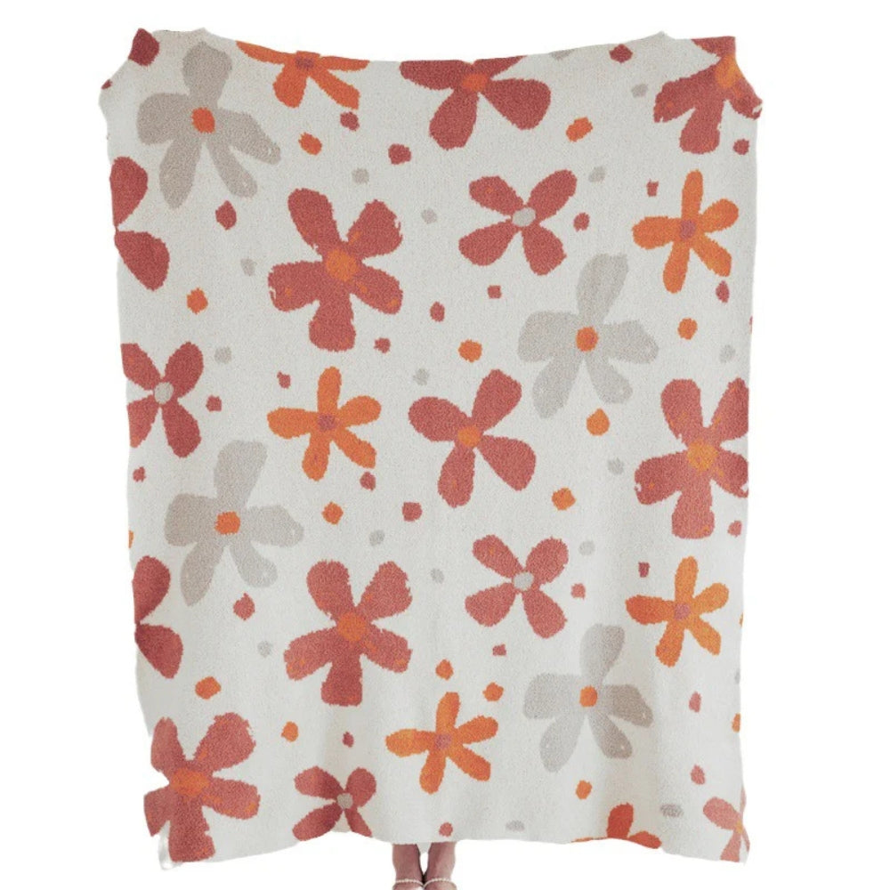 Alvian Floral Soft Knit Throw Blanket — size and scale reference