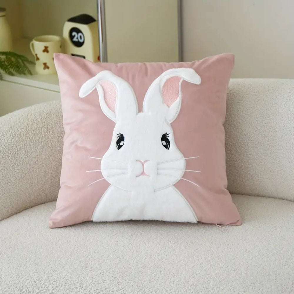Appliqué Easter Bunny Cushion Cover — lifestyle shot