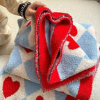 Argyle Scarlet Heart Soft Blanket — additional view