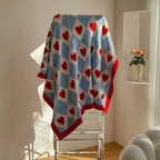 Argyle Scarlet Heart Soft Blanket — lifestyle shot