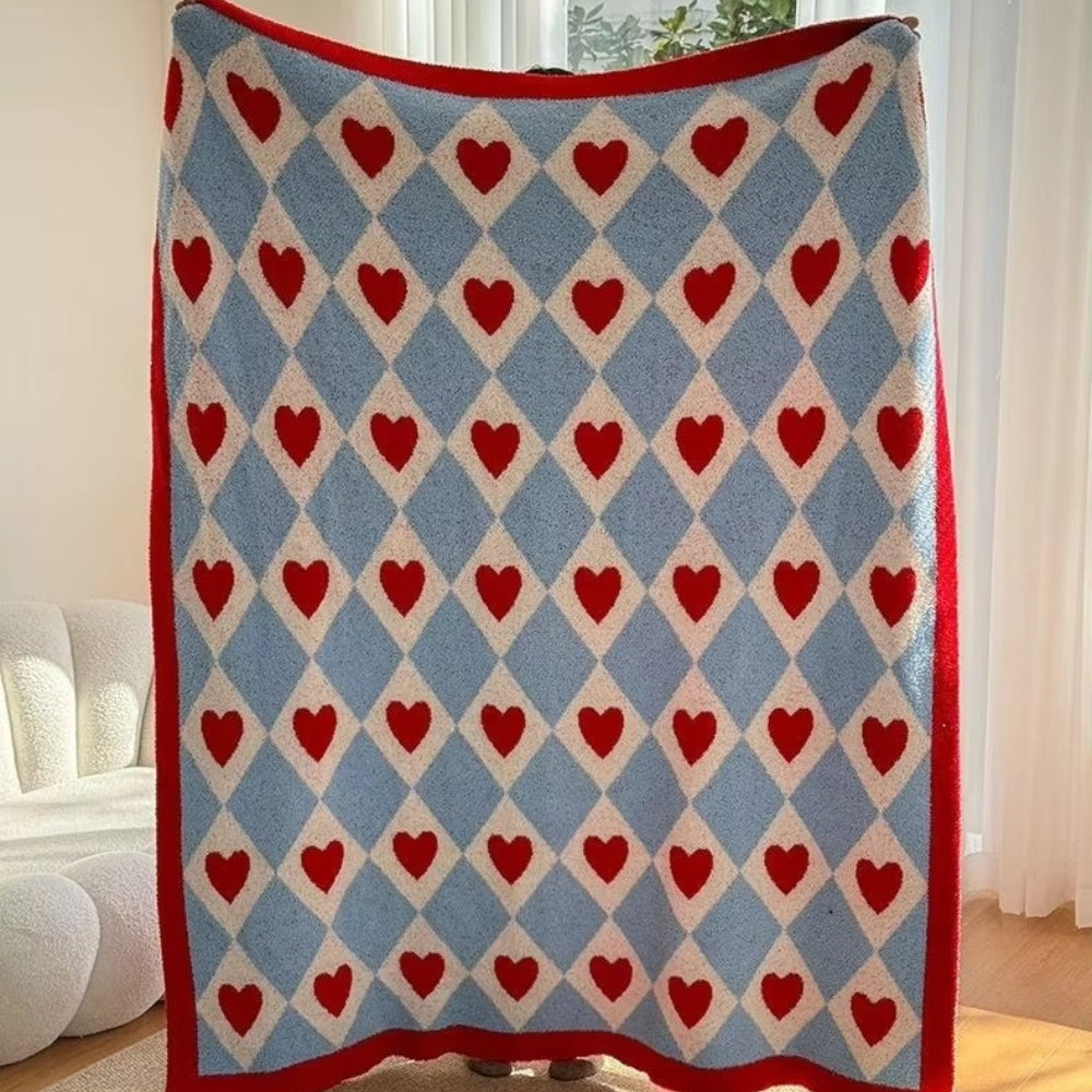 Argyle Scarlet Heart Soft Blanket — size and scale reference