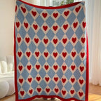 Argyle Scarlet Heart Soft Blanket — size and scale reference