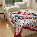 Argyle Scarlet Heart Soft Blanket — product in use
