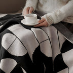 Artevana Monochrome Geometric Throw Blanket — product in use