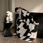 Artevana Monochrome Geometric Throw Blanket — product close-up