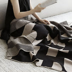 Artevana Monochrome Geometric Throw Blanket — alternate angle view