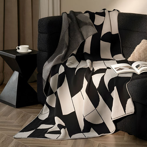 Artevana Monochrome Geometric Throw Blanket — main product photo