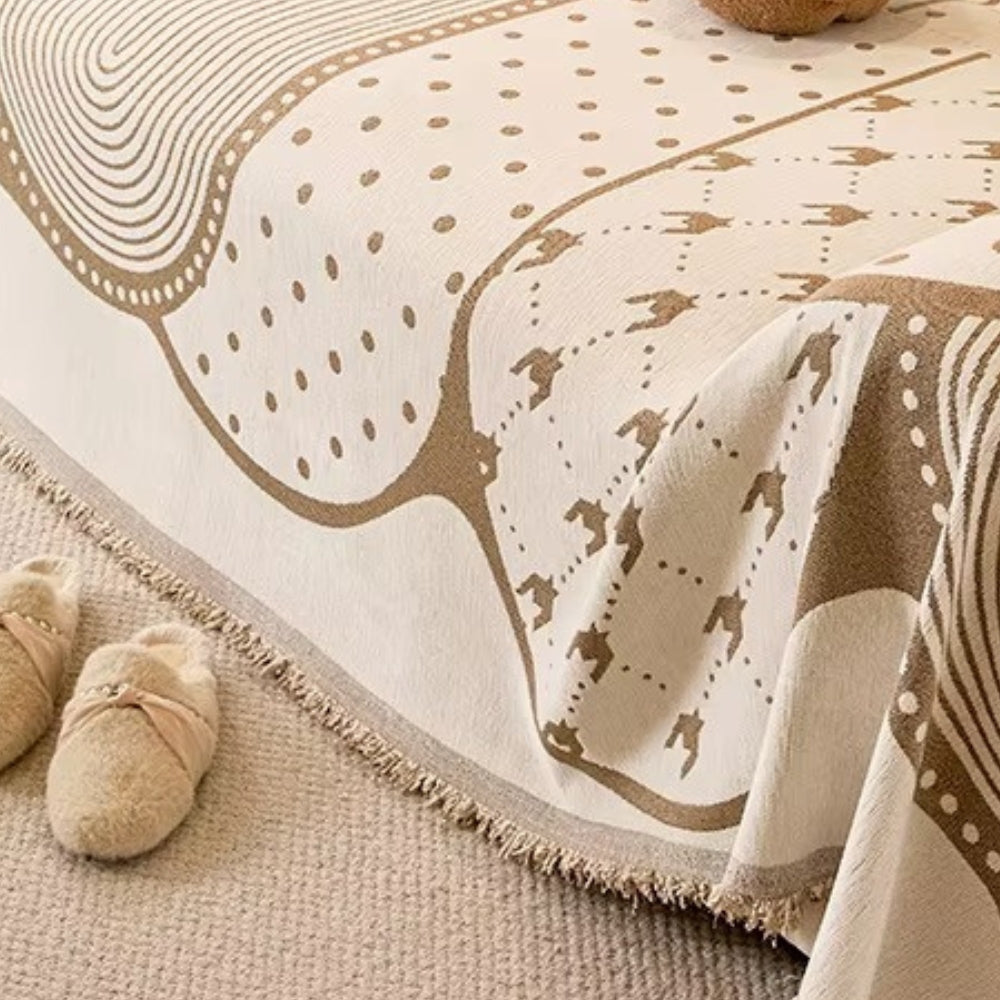 Asymmetry Blob Chenille Sofa Cover — product in use