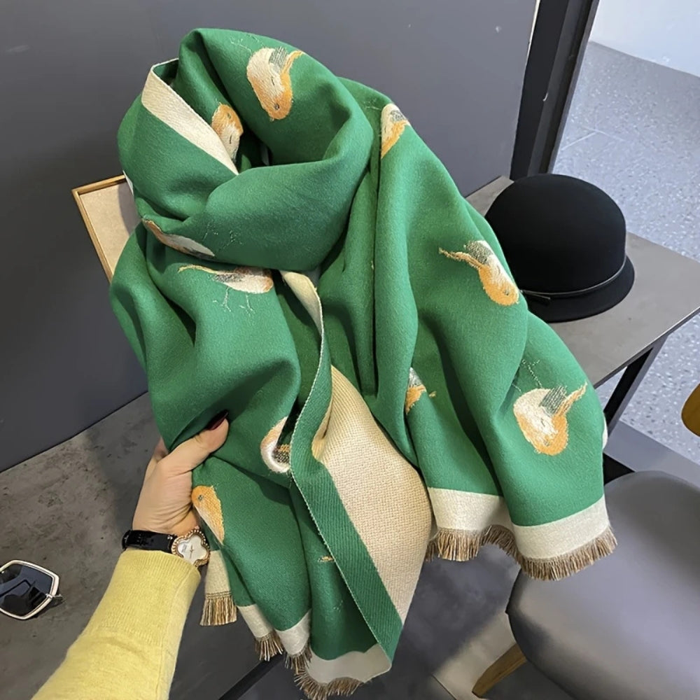 Aviary Breathable Bird Jacquard Shawl — main product photo