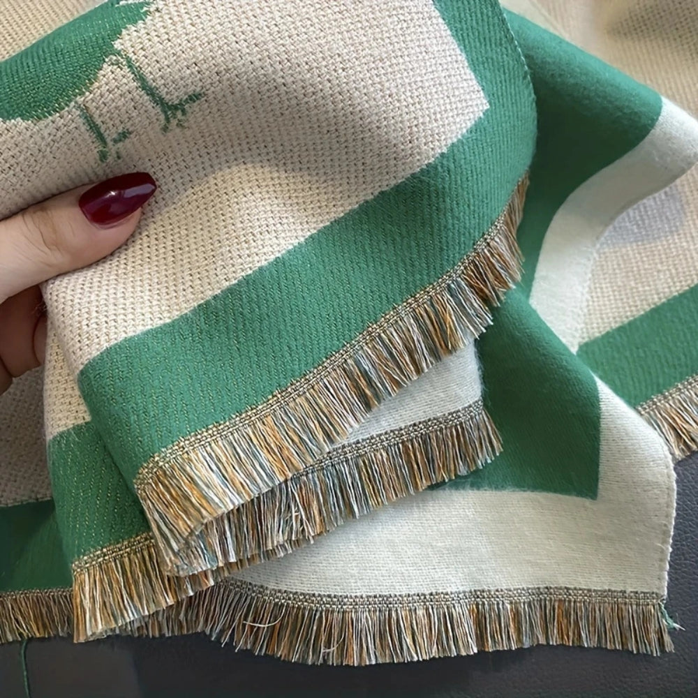 Aviary Breathable Bird Jacquard Shawl — product detail view