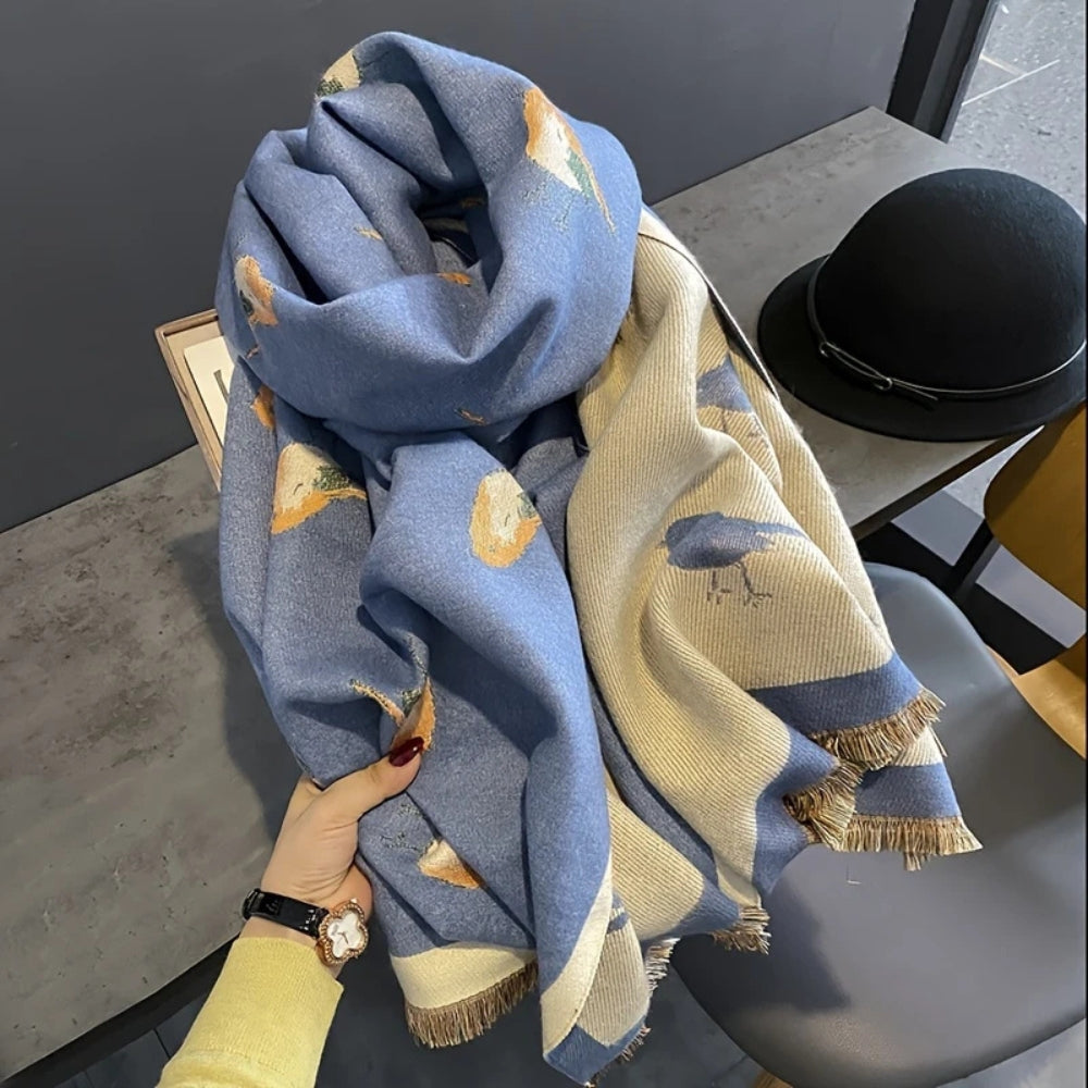 Aviary Breathable Bird Jacquard Shawl — product feature detail