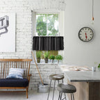 Black Geometric Tribal Tassel Cabinet Curtain — product in use