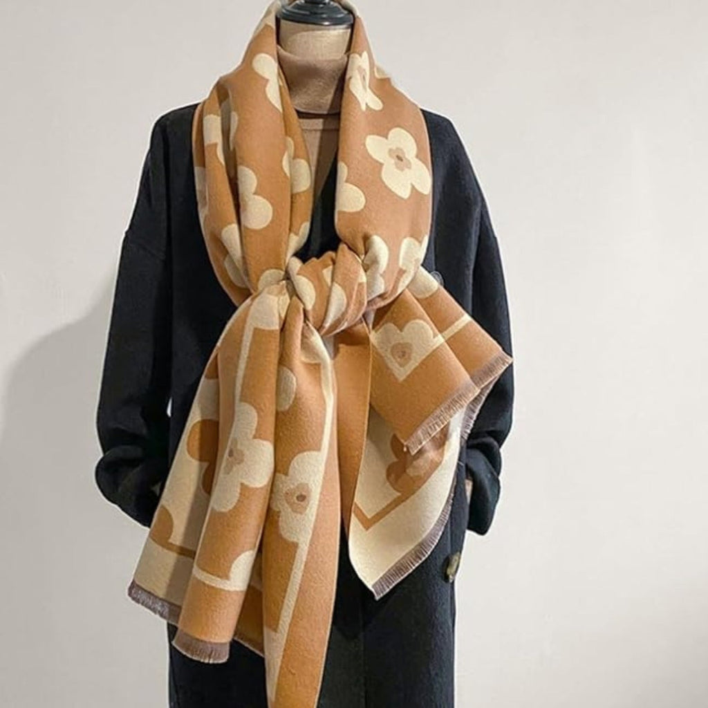 Bloom Classic Floral Winter Scarf — product detail view