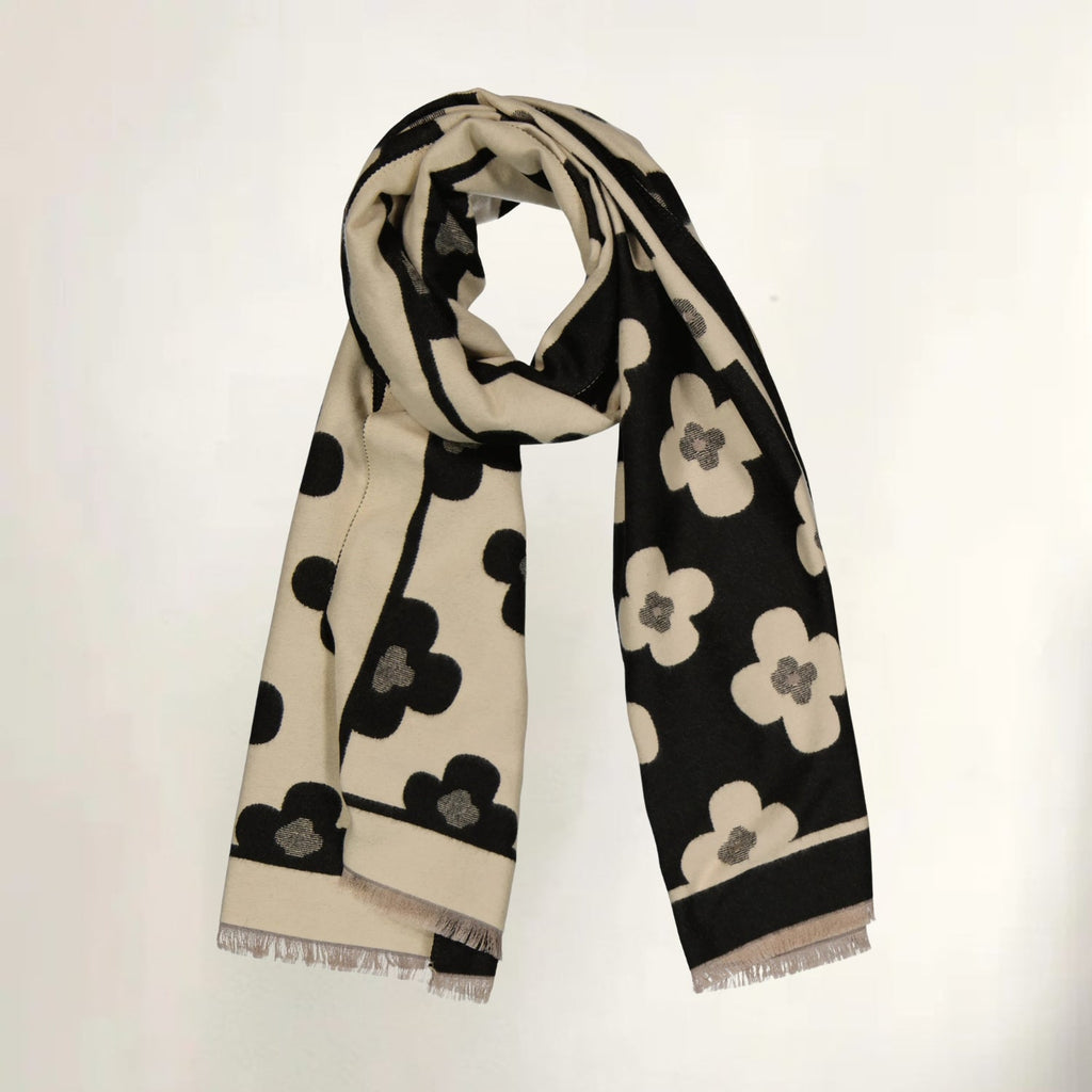 Bloom Classic Floral Winter Scarf — lifestyle shot