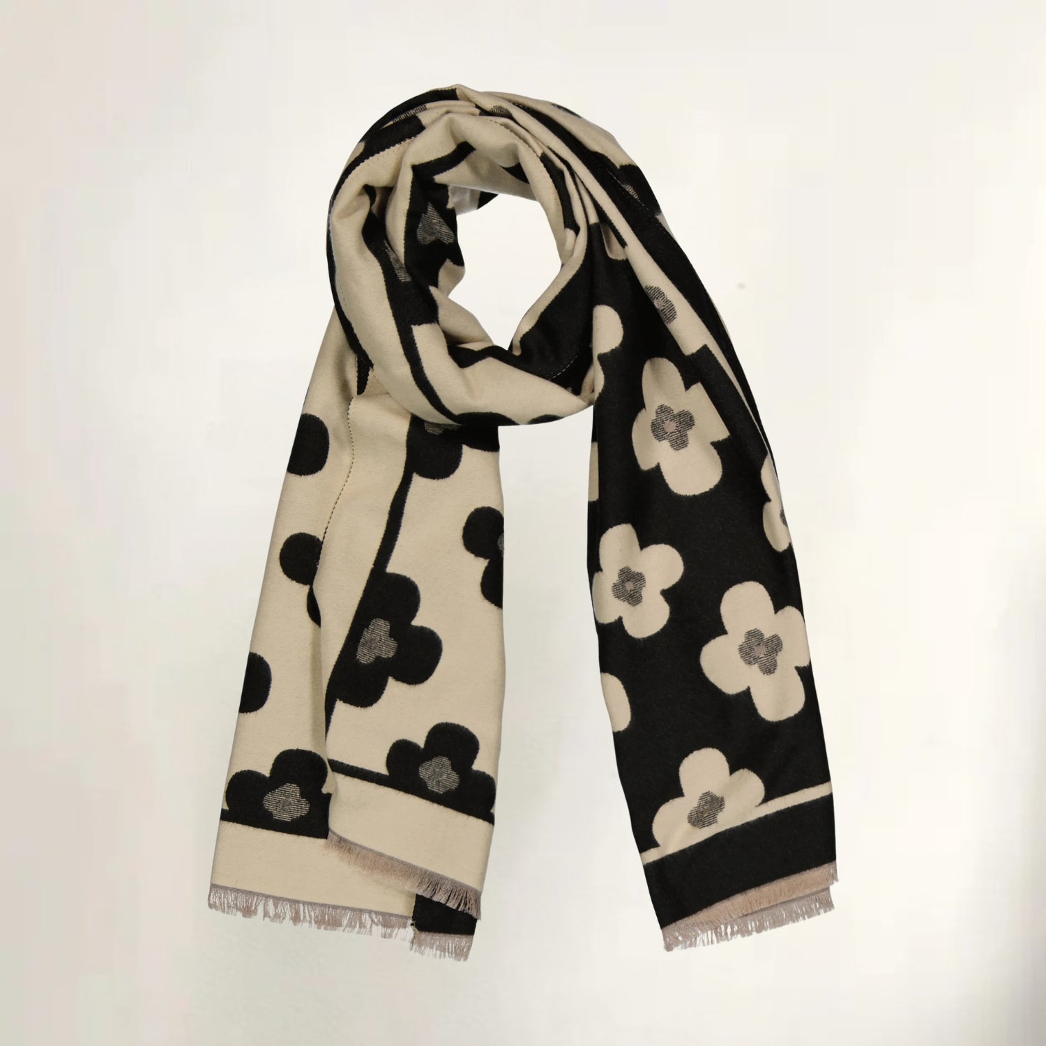 Bloom Classic Floral Winter Scarf — lifestyle shot