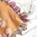 Blooming Flowers Tassel Blanket — product close-up