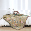 Blooming Flowers Tassel Blanket — alternate angle view