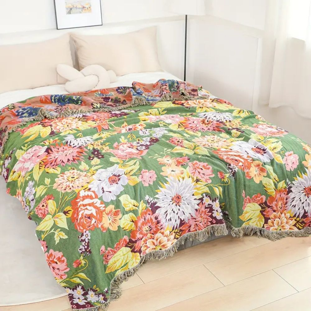 Bloomline Cotton Floral Blanket — main product photo