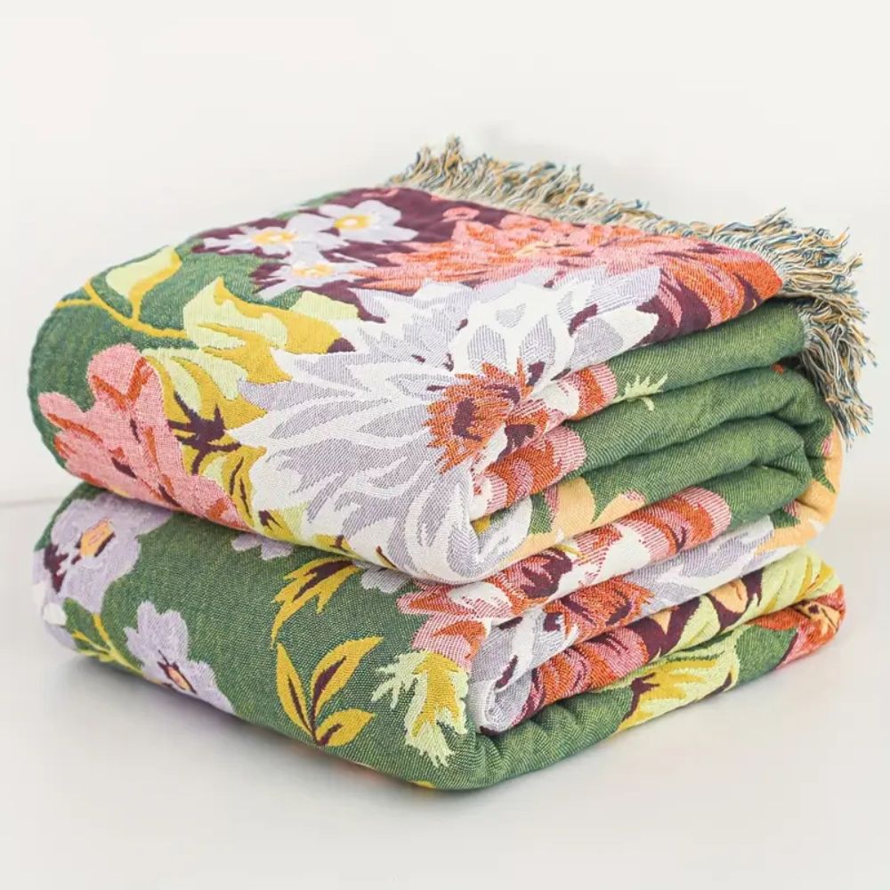Bloomline Cotton Floral Blanket — alternate angle view