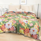 Bloomline Cotton Floral Blanket — product detail view