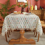 Blossom Spring Tassel Table Cloth — alternate angle view
